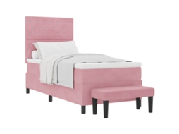 Cama Box com Cabeceira Rosa 200 X 90 Cm Veludo MAISON EXCLUSIVE