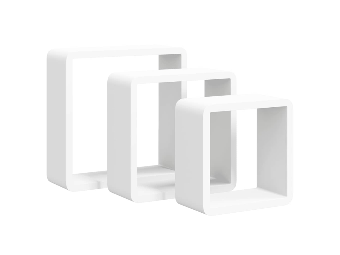 Conjunto 3 Prateleira Em Cubo De Parede Vidaxl Branco Mdf (28 X 10 X 28 Cm)