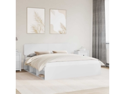 Vidaxl Estrutura Da Cama Com Cabeceira Branco 200 X 200 Cm