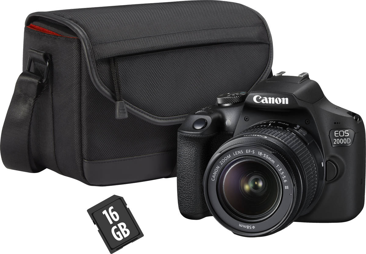 Kit Máquina Fotográfica CANON EOS 2000D + 18-55 mm f/3.5-5.6 DC (APS-C)