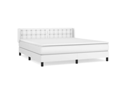 Box Spring Bed, Box Spring Beds Vidaxl Branco Couro Artificial (160 X 200 Cm)
