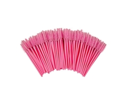 Conjunto de 100 Pincéis Descartáveis para Cílios, Pincel de Máscara de Cílios Descartável (rosa)