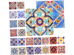 Conjunto De 24 Adesivos Decorativos Para Pisos Em Estilo Mexicano.