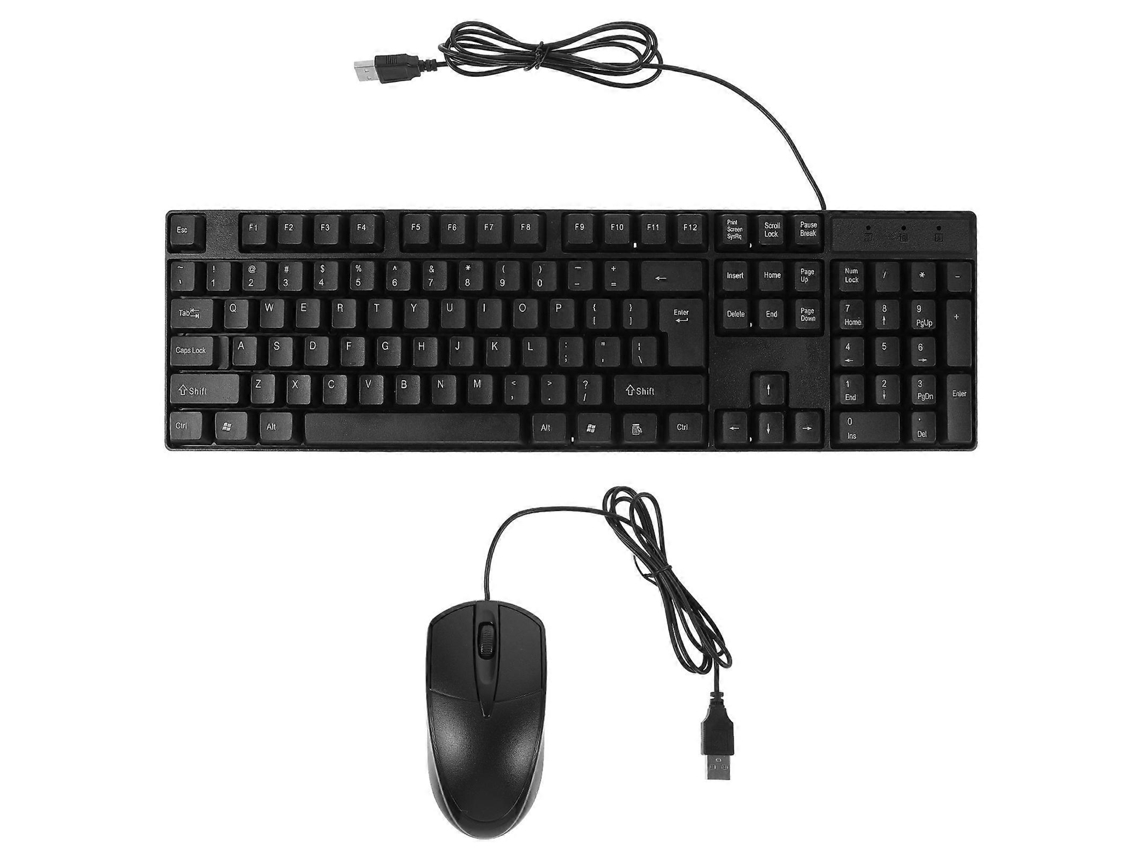 1 Conjunto De Teclado E Mouse De Tamanho Normal, Teclado Com Fio Em Inglês. Everley891