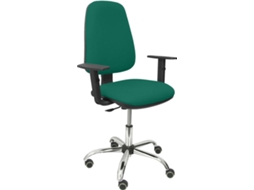 Cadeira de Escritório Operativa PYC Socovos Verde BA com rodas anti-risco (Braços Reguláveis - Tecido) — Braços Ajustáveis