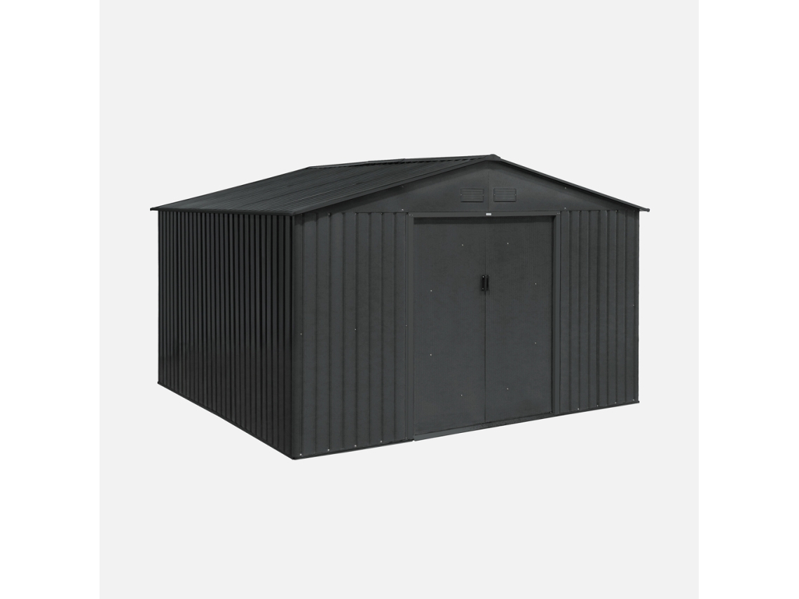 Abrigo De Jardim Em Metal Com Kit De Ancoragem, 10.85m², Antracite