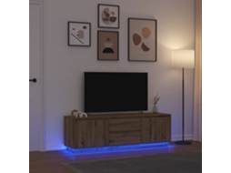 Vidaxl Móvel De Tv Com Luzes Led 160,5x41x50 Cm Carvalho Artisiano