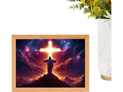 Luminária Noturna Jesus Lâmpada Luminosa Decoração De Parede Led Para