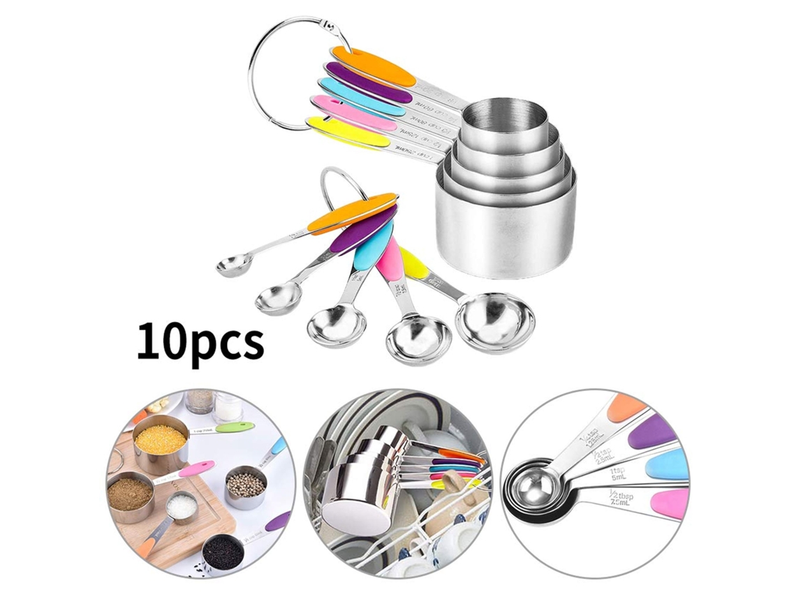 Conjunto Multifuncional de 10 Copos e Colheres Medidores DUREFORWARD