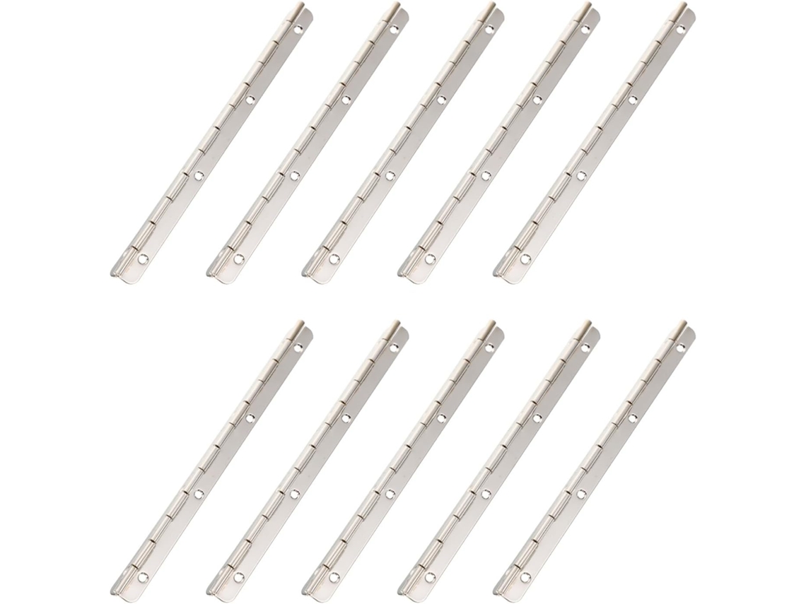 Conjunto De 10 Dobradiças Ferro Para Armários, Acabamento Prateado,