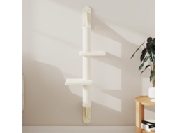 Vidaxl Árvore De Parede C/ Poste Arranhador 108 Cm Creme