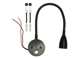 Lâmpada de leitura de parede LED com controlo táctil, 3 temperaturas de cor, para RV, barco, 12-24V, preta | S/MARCA
