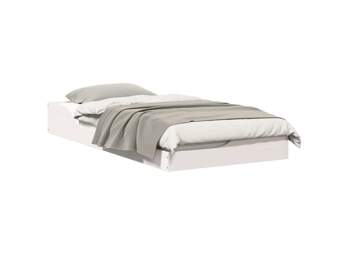 Estrutura da Cama Branco 75x190 cm Madeira de Pinheiro Sólida MAISON EXCLUSIVE