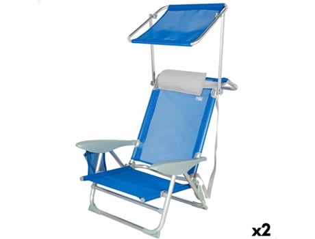 Cadeira de Praia AKTIVE Azul 47 X 67 X 43 Cm 2 Unidades