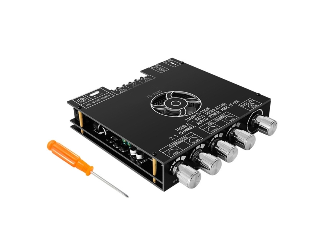 Receptor De Áudio Estéreo 2.1 Canais Compatível Com Bluetooth, Com Potência De 2x220w + 350w E Tweeter, Para Carro E Casa.