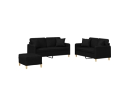 Sofa Set, Sofa Sets Vidaxl Preto Tecido (n/a)