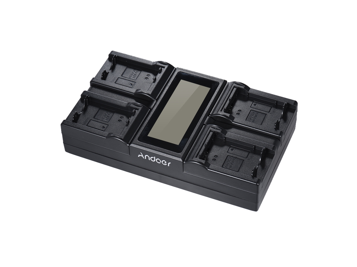 Carregador de bateria digital de 4 canais Np-fw50 com visor LCD para Sony A7 A7r A7sii A7ii A6500 A6300 da série Nex