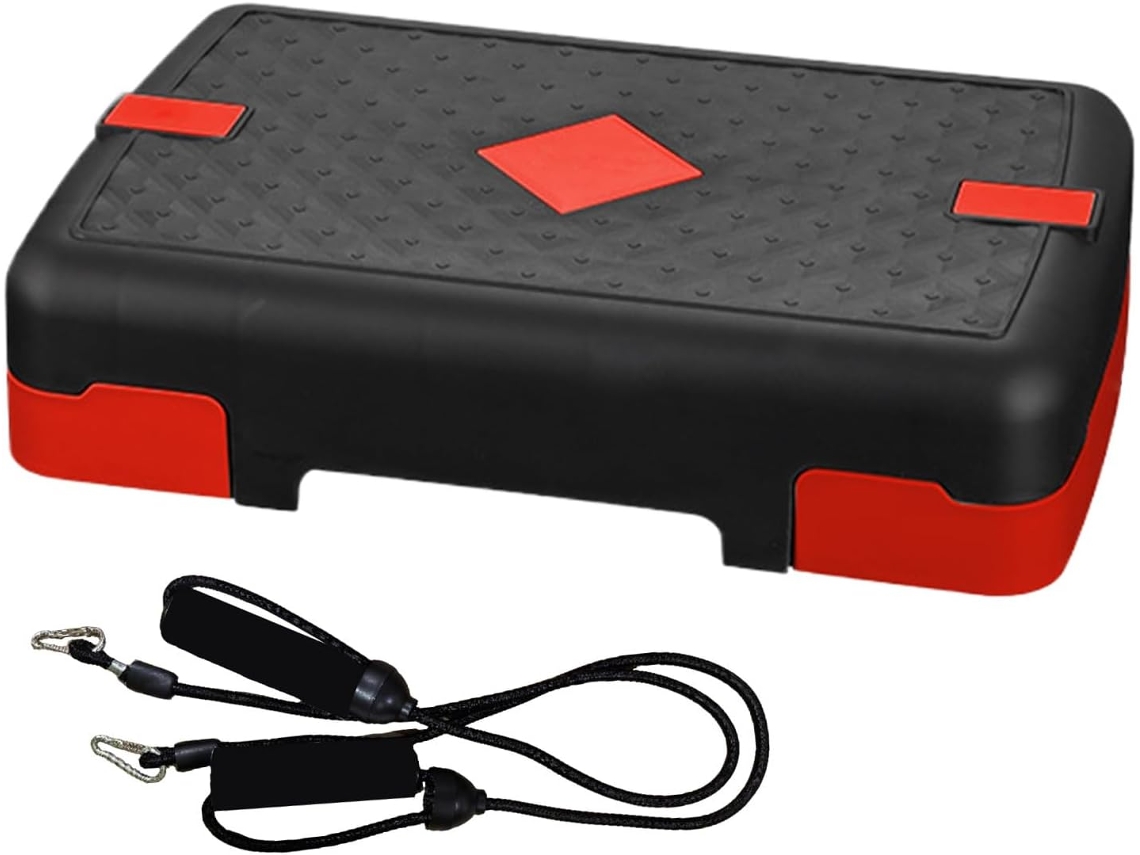 Step De Fitness, Plataforma De Treino Portátil Com Bandas De Resistência.