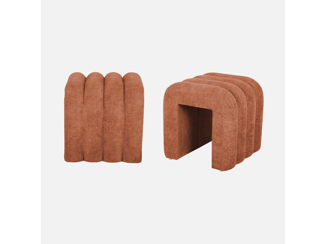 Pufe Contemporâneo Tecido , Laranja Sweeek (set De 2)