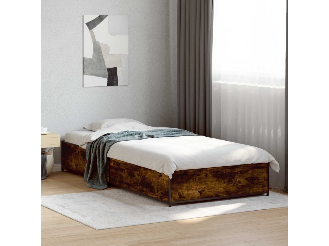 Vidaxl Estrutura Da Cama Carvalho Fumado 80 X 200 Cm