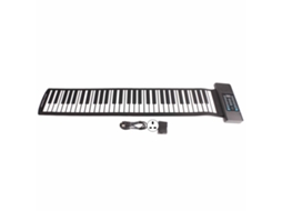 Aetheria piano Teclado Enrolável 61 Teclas Portátil com Midi e Display Led Digital Uk Plug
