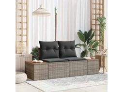 Vidaxl Sofá De Jardim Cinzeto 184 X 62 X 85cm Vime Pe