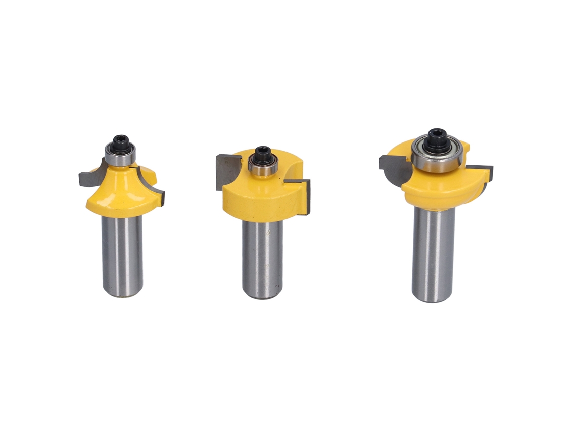 Conjunto de 3 Brocas Router YURU com Haste 1/2 polegada, Anti rebote, Resistente à Corrosão S/MARCA