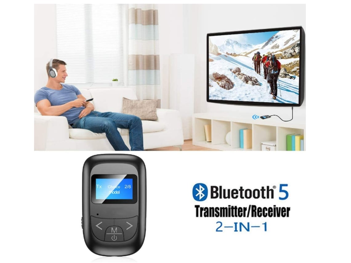 Adaptador Bluetooth para TV e Som 5.0 receptor e transmissor 2 em