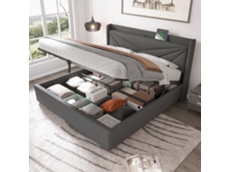Cama Casal 180x200 Com Armário E Carregamento Usb-c Sem Colchão