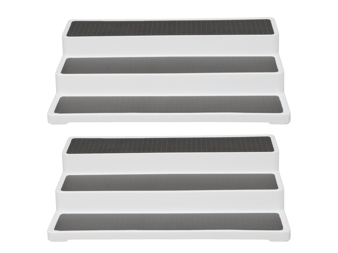 Conjunto de 2 prateleiras de especiarias de 3 níveis, para cozinha, com base antiderrapante | S/MARCA