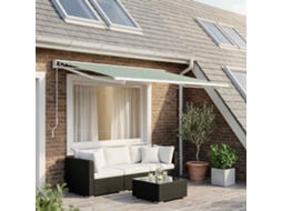 Vidaxl Tecido De Substituição Para Toldo Verde E Branco 350 X 250 Cm