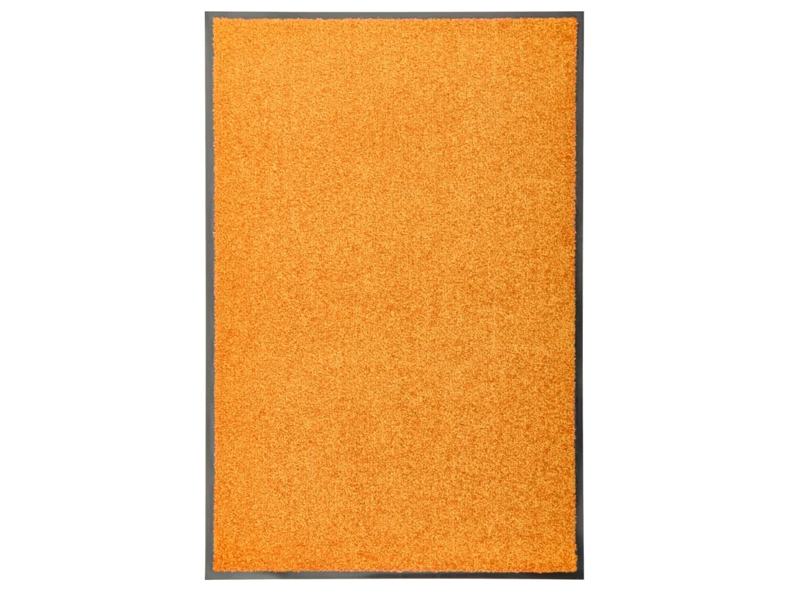 Vidaxl Tapete De Porta Lavável 60x90 Cm Laranja