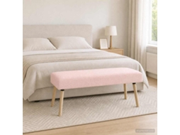 Vidaxl Banco Liso Rosa 110 X 40 X 46 Cm Bouclé