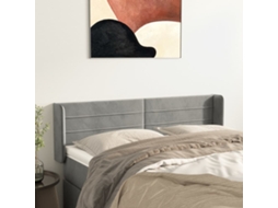 Cabecero con Alas de Terciopelo 147x16x78/88 cm Gris Claro