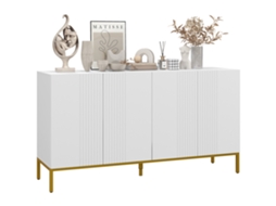 Cômoda vintage shabby BTFORUS com 5 gavetas, 46x34x97,5cm, branco