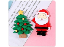 Adornos De Resina Navideños Variados: Papai Noel, Boneco De Neve, Árvore E Sino Para Decoração