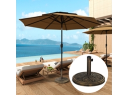 Base Guarda sol Redonda Bronze Ø46x33cm 12kg Enchível Cimento Jardim Terraço ZIWEI STORE