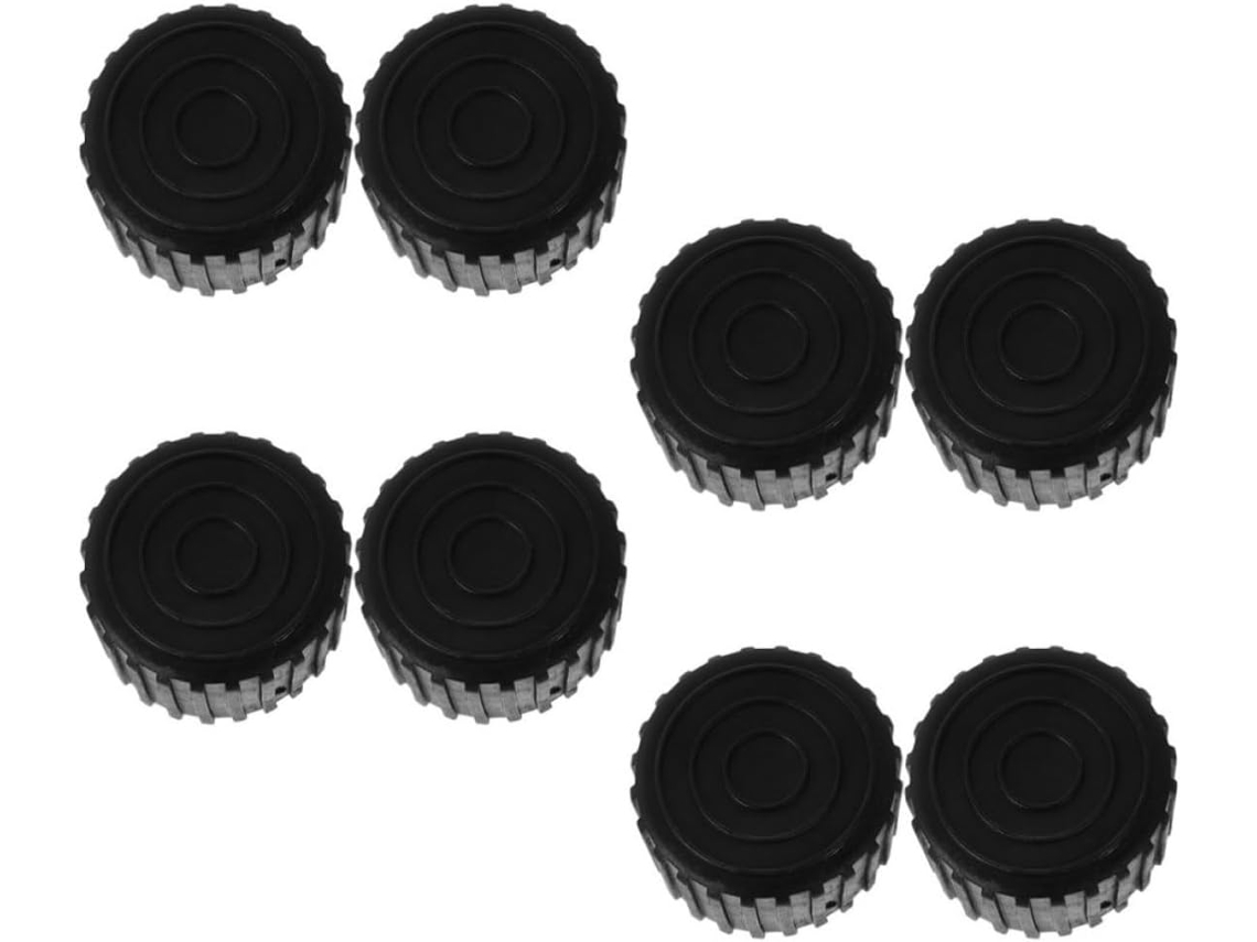 Conjunto De 8 Tampas Borracha Redondas Pretas 50 Mm Para Extremidades