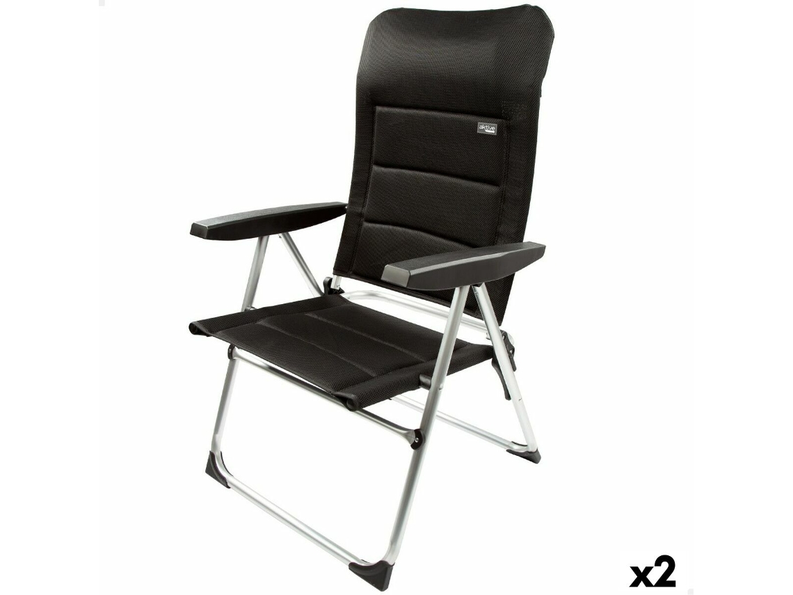 Cadeira de Praia Deluxe Dobrável Preto 49 X 105 X 59 Cm 2 Un AKTIVE