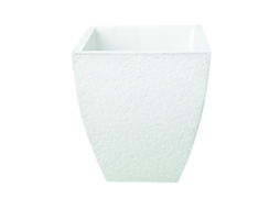 Vaso em betão pintado branco - 40x40x46cm ARTICIMENTOS