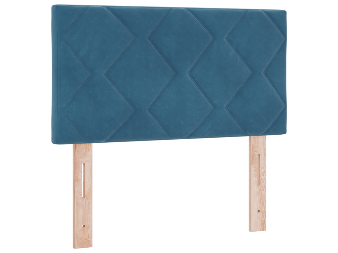 Conjunto 1 Cabeceira Estofada Vidaxl Azul Veludo (80 Cm)