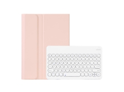 Capa Para Tablet Y0n5 Em Tpu Com Textura De Pele De Cordeiro, Teclado Bluetooth Com Teclas Redondas E Suporte Para Xiaomi Pad 5 / 5 Pro (preta)