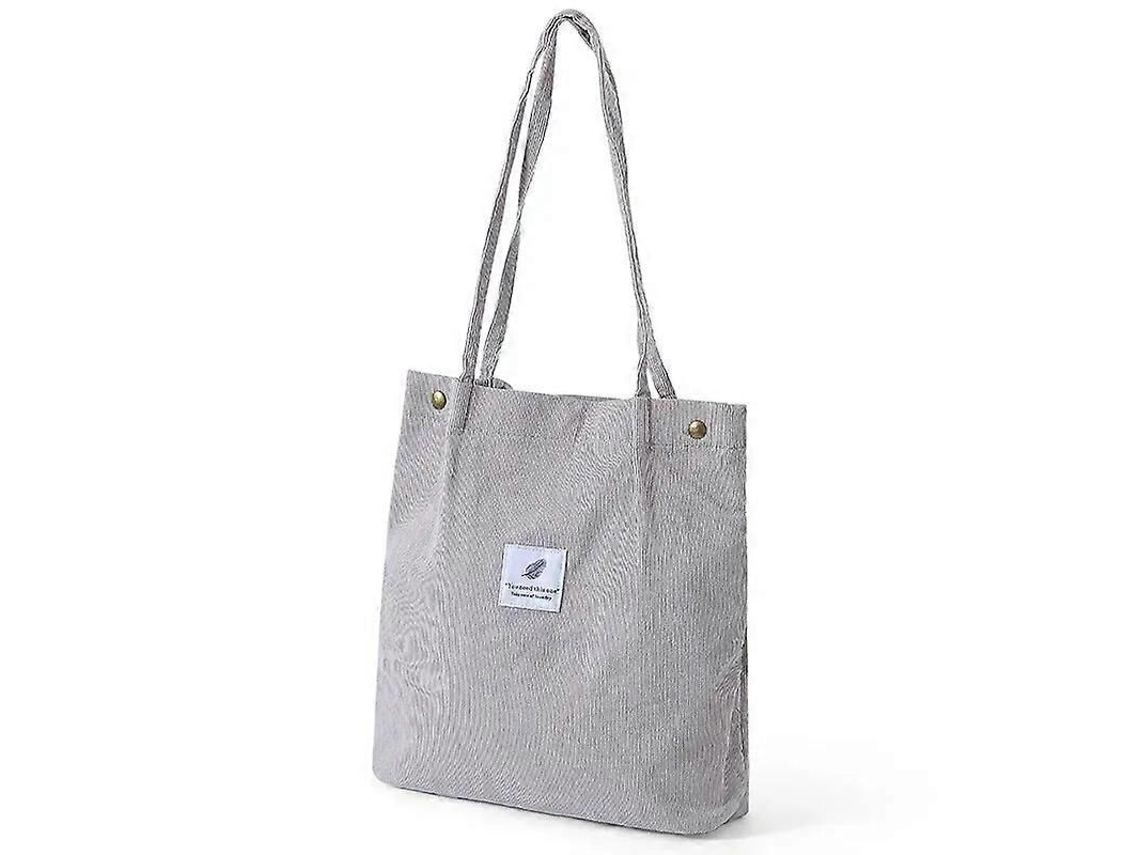 Bolsa De Compras Feminina Casual Dobrável Em Veludo Cotelê, De Alta Qualidade, Ecológica E Reutilizável, Leve E Com Alça De Ombro. Venda Por Atacado.