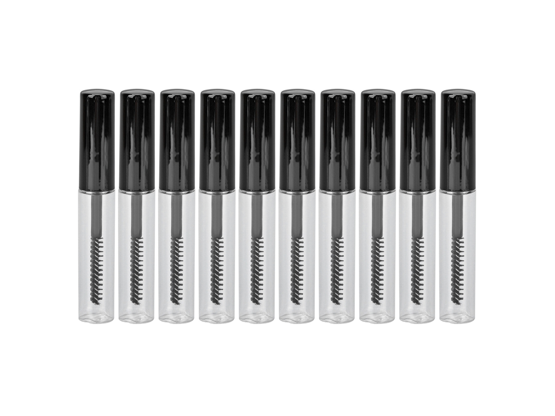 10 Tubos Vazios Máscara Cílios 1.5ml Pincéis Finos Macios Recarregáveis