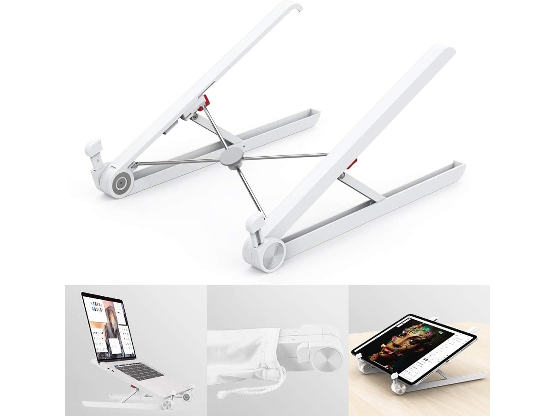 Lurelia Suporte Para Portátil Ajustável, Dobrável, Ergonómico, Antiderrapante, Com Ventilação, Em Liga De Alumínio, Para 11 A 17,3 Polegadas