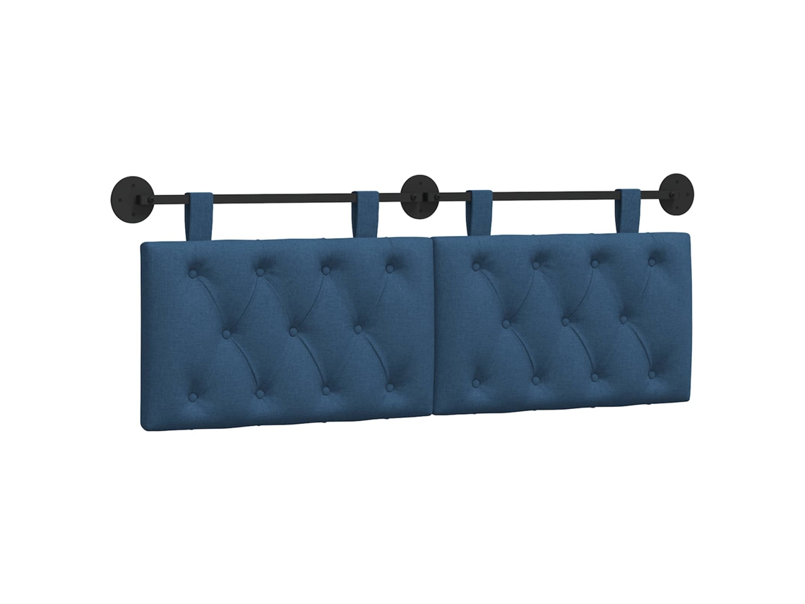 Vidaxl Cabeceira Suspensa Azul 130 X 55 X 7 Cm Tecido