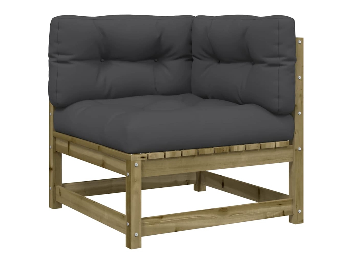 Conjunto 1 Sofá De Jardim Vidaxl Marrom Madeira De Pinho Impregnada (70 X 70 X 67 Cm)