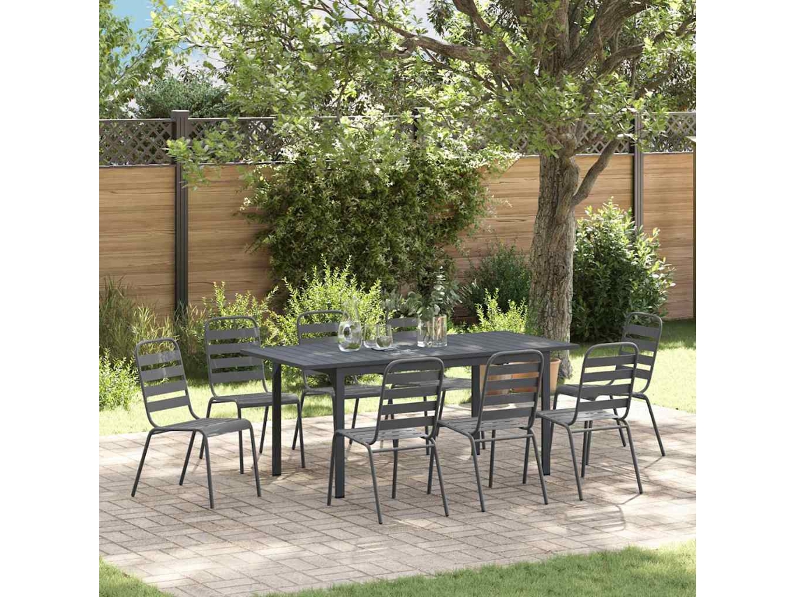 Vidaxl Conjunto De Jantar Para Jardim 9 Unid. Antracite