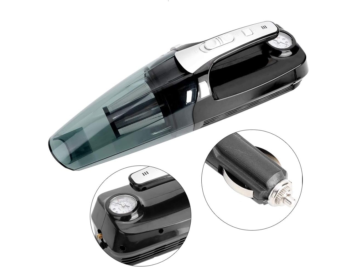 Aspirador E Bomba De Carro Recarregável Aqxreight 12v, 2em 1, Portátil, Com Sensor Para Uso Em Superfícies Secas E