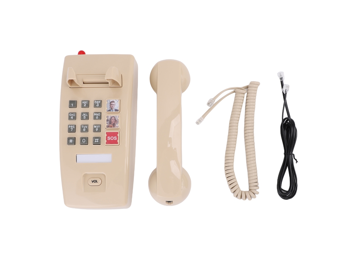 Telefone Vintage, Fixo de Parede, Volume Ajustável, Telefone Fixo para Casa e Escritório EOOCOO